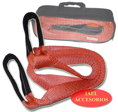 SOGA DE REMOLQUE, CINTA PLANA, 7 TONELADAS, 3" x 5 Mts, con LAZO Y ESTUCHE - IAEL