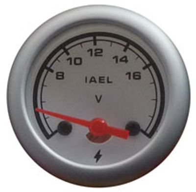 VOLTIMETRO, DEPORTIVO, 52MM., FONDO BLANCO - IAEL