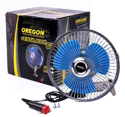 VENTILADOR METALICO DE 6", GIRATORIO, 12V. - OREGON