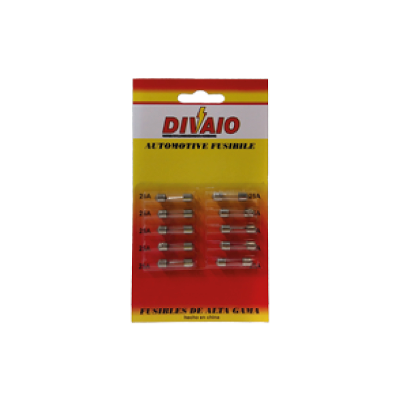 FUSIBLE VIDRIO DE 25MMX15A, EN BLISTER DE 10 UNIDADES - PRECIO POR UNIDAD - DIVAIO