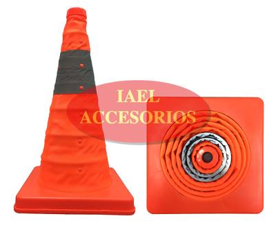 CONO REFLECTIVO NARANJA, PLEGABLE X 45 CM.