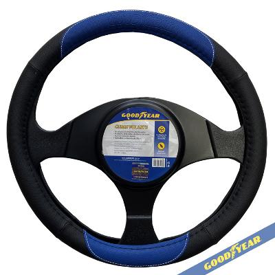 CUBRE VOLANTE, GOODYEAR, NEGRO CON AZUL, AUTO 38CM. - GOODYEAR