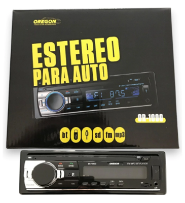 ESTERIO CON BLUETOOTH, 1 DIN, FRENTE DESMONTABLE, CONTROL REMOTO, MP3, AUXILIAR, TARJETA SD, POTENCIA 4*45W - OREGON