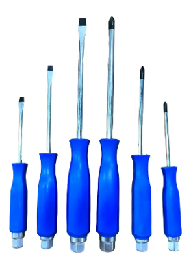 JUEGO DE DESTORNILLADOR A GOLPE CROMO X 6 UNIDADES - SILVER