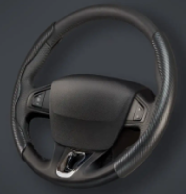 CACHA CUBRE VOLANTE AUTO NEGRO CARBONO QKL