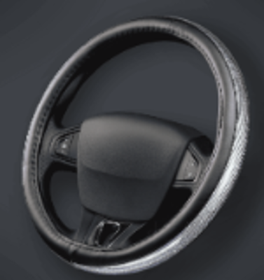 CUBRE VOLANTE AUTO 37-39 NEGRO BRILLO QKL
