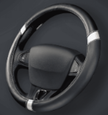 CUBRE VOLANTE AUTO 37-39 NEGRO-CARB�N-BLANCO QKL