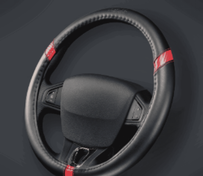 CUBRE VOLANTE AUTO 37-39 NEGRO-CARB�N-ROJO QKL