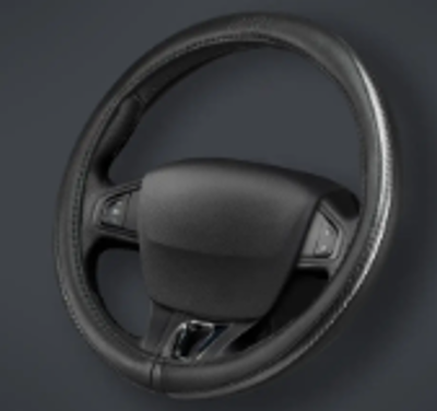 CUBRE VOLANTE AUTO 37-39 NEGRO-GRIS CARBONO QKL