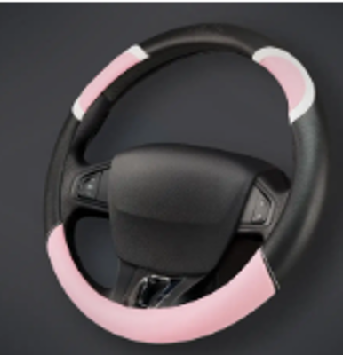 CUBRE VOLANTE AUTO 37-39 NEGRO-ROSA QKL