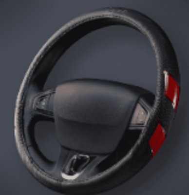 CUBRE VOLANTE AUTO SKYLINE 37-39 NEGRO-ROJO QKL