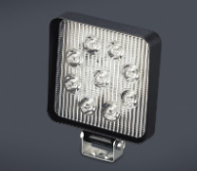 FARO DE LED CUADRADO 11x11 CM (USO FUERA DE RUTA) 9 LEDS 27W 10-30 VOLTS