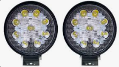 FARO DE LED REDONDO x2 11 CM (USO FUERA DE RUTA) 9 LEDS 27W 10-30 VOLTS