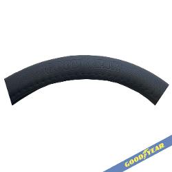 CUBRE VOLANTE, NEGRO COMBINADO, PICADO  ( CON LOGO BLANCO ) 38CM. - GOODYEAR