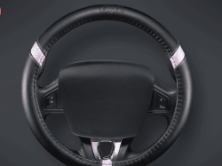 CUBRE VOLANTE AUTO 37-39 NEGRO-CARB�N-ROSA QKL