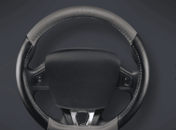 CUBRE VOLANTE AUTO DELTA 37-39 NEGRO-GRIS QKL