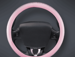 CUBRE VOLANTE AUTO 37-39 ROSA BRILLO QKL