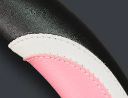 CUBRE VOLANTE AUTO 37-39 NEGRO-ROSA QKL