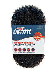 ESPONJA TRICAPA,  DOBLE USO, LAVADO Y REMOVEDOR DE INSECTOS - LAFFITTE