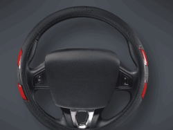 CUBRE VOLANTE AUTO SKYLINE 37-39 NEGRO-ROJO QKL