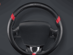 CUBRE VOLANTE AUTO 37-39 NEGRO-CARB�N-ROJO QKL