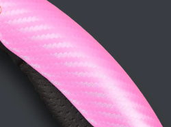 CACHA CUBRE VOLANTE AUTO ROSA CARBONO QKL