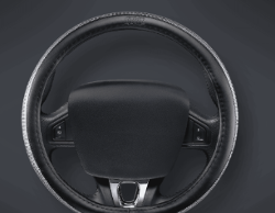 CUBRE VOLANTE AUTO 37-39 NEGRO BRILLO QKL