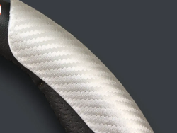 CACHA CUBRE VOLANTE AUTO GRIS CLARO CARBONO QKL