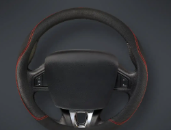 CUBRE VOLANTE AUTO 37-39 NEGRO-ROJO QKL