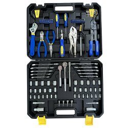 KIT DE HERRAMIENTAS DE 123 PCS, CON CAJA PLASTICA - GOODYEAR