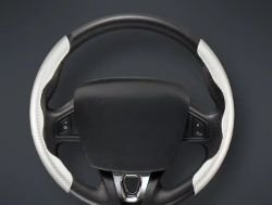 CACHA CUBRE VOLANTE AUTO GRIS CLARO CARBONO QKL