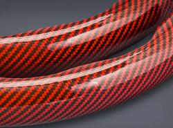 CACHA CUBRE VOLANTE AUTO ROJO METALIZADO CARBONO QKL