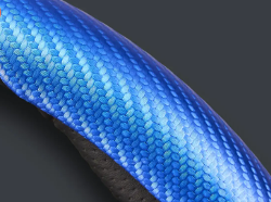 CACHA CUBRE VOLANTE AUTO AZUL CARBONO QKL