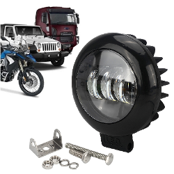REDONDO 30 WATTS (3 LED * 10 WATTS) COLOR BLANCO 12V / 24V - haz de luz spot - - FAROS - OREGON