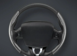 CACHA CUBRE VOLANTE AUTO GRIS OSCURO CARBONO QKL