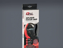 CACHA CUBRE VOLANTE AUTO GRIS METALIZADO CARBONO QKL
