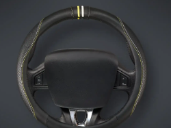 CUBRE VOLANTE AUTO 37-39 NEGRO-BLANCO-AMARILLO QKL