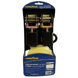 KIT X 2, CINTA DE AMARRE TIPO CRIQUE, 1" X 5 METROS, REFORZADA, 500KG. - GOODYEAR