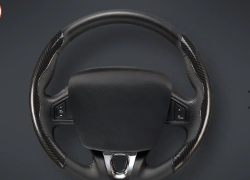 CACHA CUBRE VOLANTE AUTO NEGRO METALIZADO CARBONO QKL