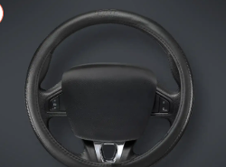 CUBRE VOLANTE AUTO 37-39 NEGRO-NEGRO CARBONO QKL
