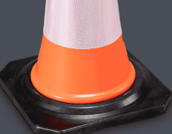 CONO REFLETIVO 50CM PESADO NARANJA C/DOS REFLECTIVOS