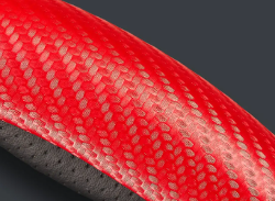 CACHA CUBRE VOLANTE AUTO ROJO CARBONO QKL