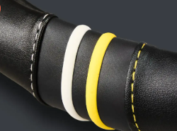 CUBRE VOLANTE AUTO 37-39 NEGRO-BLANCO-AMARILLO QKL