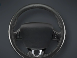 CUBRE VOLANTE AUTO 37-39 NEGRO-GRIS CARBONO QKL
