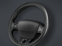 CUBRE VOLANTE AUTO 37-39 NEGRO-GRIS CARBONO QKL