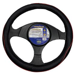 CUBRE VOLANTE, NEGRO CON RIBETE ROJO, AUTO, 38CM. - GOODYEAR