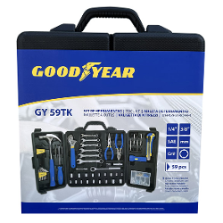 KIT DE HERRAMIENTAS DE 59 PCS., EN CAJA PLASTICA - GOODYEAR