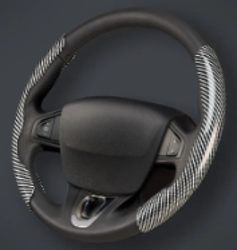 CACHA CUBRE VOLANTE AUTO GRIS METALIZADO CARBONO QKL