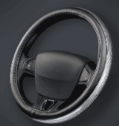 CUBRE VOLANTE AUTO 37-39 NEGRO BRILLO QKL