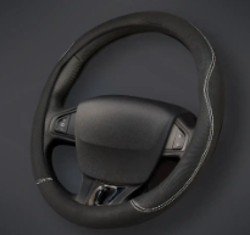 CUBRE VOLANTE AUTO 37-39 NEGRO-BLANCO QKL
